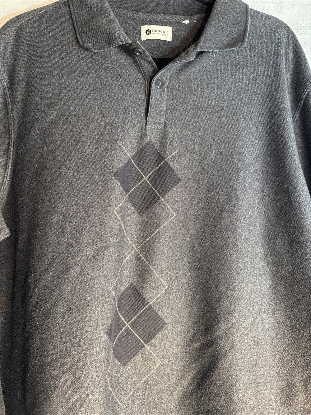 Haggar Polo Shirt Men's Long Sleeve Cotton Blend Casual -NO Tag- 23wx31L